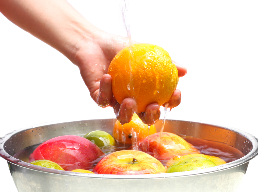 Washing away the debris from ingredients as much as possible