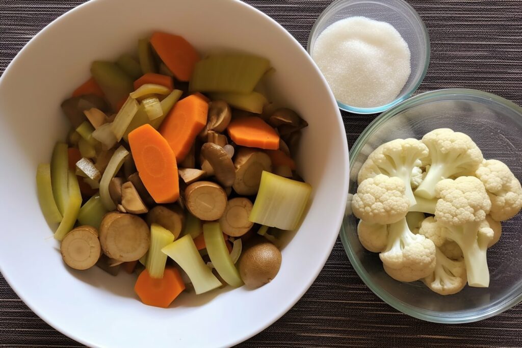 Pickled vegetables mixture can be perfect side dish for every meal