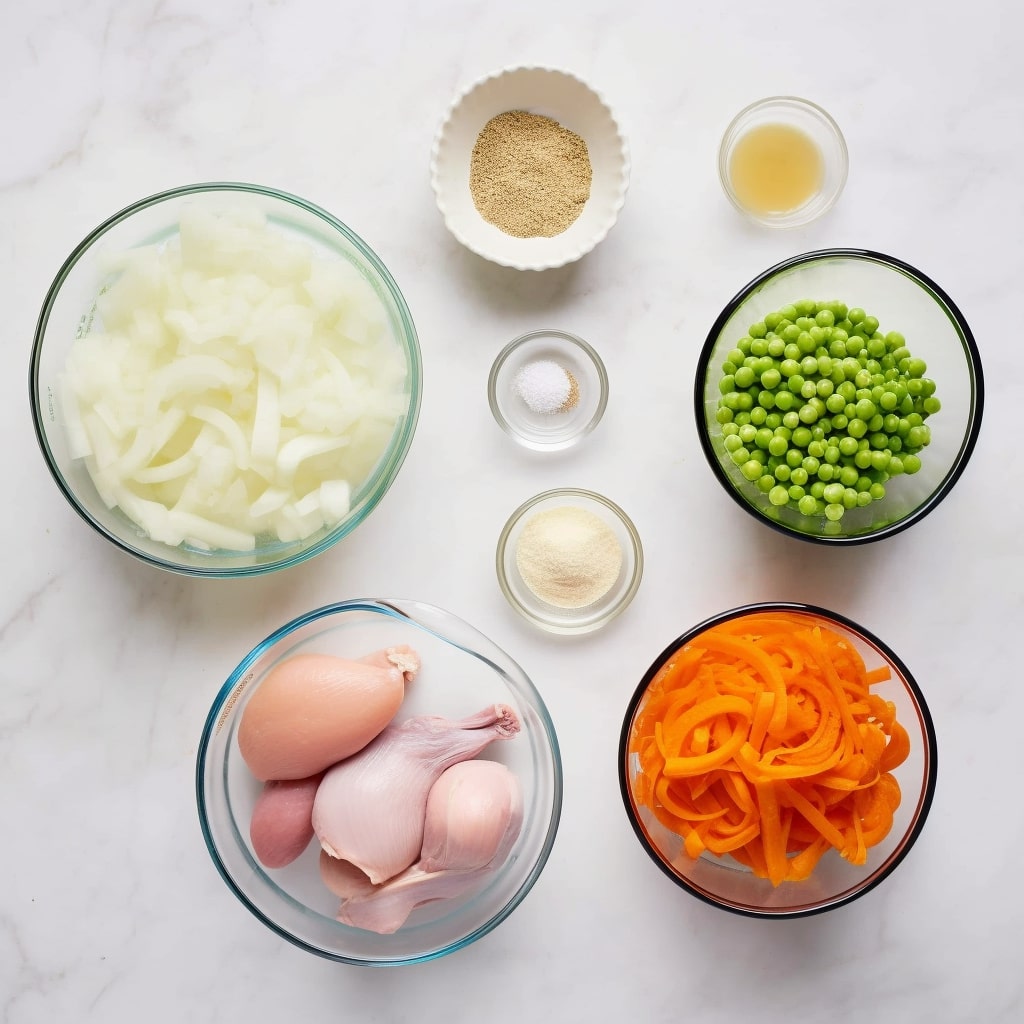 Prepare your ingredients ready for chicken soup recipe for canning